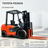 En stock – Chariot élévateur diesel d'occasion TOYOTA FDZN30 de marque japonaise, 3 tonnes, pour entrepôts de conteneurs et projets de manutention en usine