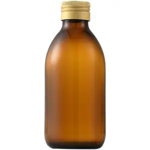 Bouteille de liquide ambre clair 10oz 30ml 60ml 100ml 300ml 500ml Bouteille en verre de sirop médical avec bouchon inviolable en plastique/aluminium