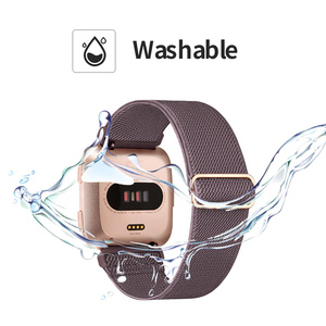 Bling Diamond Sport Band for Women 22mm Nylon Bracelet Watch Bangle in Pink Gold Compatible with <strong>Fitbit</strong> Versa 2 and Smartwatch - Product Image 2