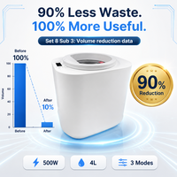 Composteur de déchets alimentaires électrique de 3,3 lb par jour, machine à compostage de cuisine de 4 L, inodore, pour l'intérieur, pour les petites familles