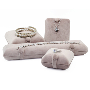 luxury grey pink small Velvet jewelry packaging mini Engagement Earring necklace box Bracelet jewellery ring display box