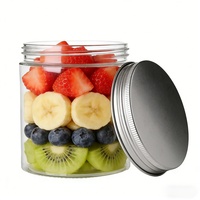 Pot en plastique PET transparent avec couvercle, directement de l'usine, pour le stockage de salades, de sucre, de collations, de bonbons, de chocolat, de nourriture pour bébés, de miel, de biscuits