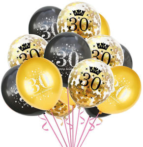 Ballons à confettis en latex métallisé pour fête d'<span class=keywords><strong>anniversaire</strong></span> 30e 50e <span class=keywords><strong>anniversaire</strong></span>, kit de guirlande, <span class=keywords><strong>affiche</strong></span> suspendue <span class=keywords><strong>joyeux</strong></span> <span class=keywords><strong>anniversaire</strong></span> - Product Image 5