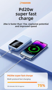QSF PD22.5W 20W 20000mAh Power Bank Ultra Sottile Portatile con Ricarica Super Veloce, Doppia USB Type-C, Ricarica Bidirezionale, Tecnologia GaN, LED - Product Image 5