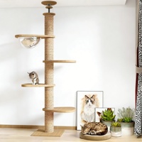 Arbre à chat en bois et sisal, écologique, personnalisable, pour l'auto-entretenue et le divertissement des animaux, disponible en gros (DEM/DOM)