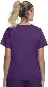 Blouses médicales pour femmes, col en V doux, tissu polyester Dobby extensible et infroissable, avec 2 poches, respirantes et faciles d'entretien - Product Image 2