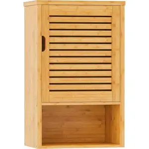 Bathroom Mirror Cabinet Wall Mounted, Bamboo Space Saver Medicine Cabinet, Wall Hanging Over Toilet Storage Cabinet