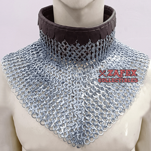 Collar de cota de malla Medieval hecho a mano Gorget armadura de cuello de acero suave moderna para Bishop Knight para Navidad histórica Halloween - Product Image 1