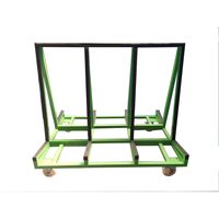 Chariot de transport sur mesure en acier robuste pour la manutention du verre, avec roues à frein pour usine de traitement des fenêtres et du verre