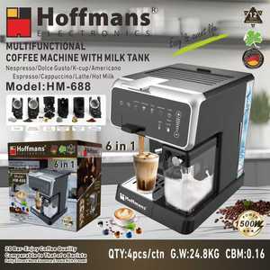 เครื่องชงกาแฟ Hoffmans HM-688 6-in-1 พร้อมแรงดัน 20 บาร์ และฟังก์ชั่นคาปูชิโน่อัตโนมัติ สำหรับร้านค้าปลีกระดับพรีเมียม - Product Image 5
