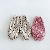 Celana Harem Bayi Kasual Motif Leopard Polkadot Bahan Corduroy Unisex untuk Anak Musim Semi Gugur