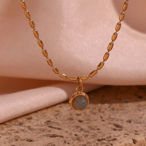 Collar de Acero Inoxidable con Cadena de Eslabones de Circonio, Chapado en Oro de 18K, Joyería Personalizada para Mujer, Artículos de Lujo de Moda - Product Image 3