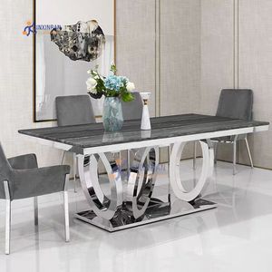 Nordic Modern Design <strong>Dining</strong> <strong>Table</strong> <strong>Set</strong> Marble Top Stainless Steel Dinning <strong>Table</strong> <strong>Set</strong> - Product Image 3