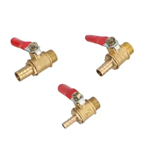 Brass Fittings 1/4 inch Male Thread To 6/8/10mm Pneumatic Ball Valve with Barb Connector