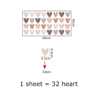 Autoadesivo boho design cartone animato 3d cuore baby room adesivo adesivo in pvc - Product Image 6