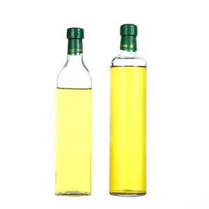 Lebensmittel qualität 100ml 250ml 500ml 750ml 1000ml Leere quadratische runde klare antike Glas-Speiseöl flasche Olivenöl flasche mit Verschluss