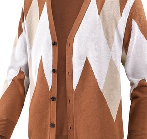 Pull-over en cachemire et laine pour homme, col montant, tricoté, coupe ample, coupe-vent, doublé, automne - Product Image 4