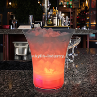 Led berkedip ember es dengan speaker bluetooth KTV Bar pesta Led bulat mewah berkedip anggur vodka wiski ember sampanye
