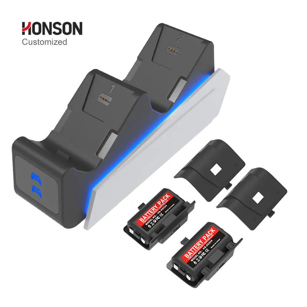 Honson Dubbel Oplaadstation Met 2 Vervangbare Batterijpakketten Voor Xbox-Accessoires Controller Gua 5V Uitgangsspanning: 2.4V 1100Mah 3H