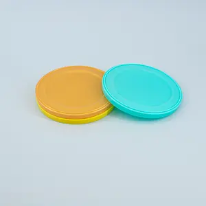 Hot Selling 404# Plastic Lids For Jars Custom Logo Colour PE Dust Cover