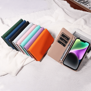 Lujo Litchi patrón <span class=keywords><strong>Mujer</strong></span> Teléfono Móvil bolsa cuero cartera Flip caso <span class=keywords><strong>para</strong></span> <span class=keywords><strong>iPhone</strong></span> 17 16 15 14 13 12 11 Pro Max Xs <span class=keywords><strong>XR</strong></span> 7 8 Plus - Product Image 6