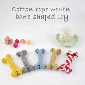 Fabrika toptan çevre dostu pamuk halat dokuma düğüm Molar kemik köpek oyuncak köpekler için dayanıklı açık spor oyuncak - Product Image 3