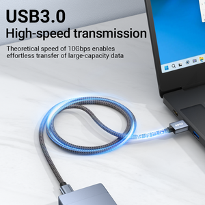 Cavo USB ULT-unite 3A PD 60W per Ricarica Rapida, 10Gbps, da USB Tipo A a Tipo C, Rivestimento Intrecciato, Supporto Logo OEM, Lunghezza e Confezione Personalizzabili - Product Image 4