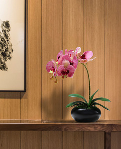 Maceta con Flores Artificiales de Phalaenopsis de <span class=keywords><strong>Goma</strong></span> Suave de Alta Calidad al por Mayor para Decoración del Hogar - Product Image 3