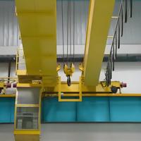 Pont roulant à commande PLC de type QD Wanlong, capacité 50-100T, portée 19,5M, hauteur 20M, pour utilisation en construction et pour moteurs.