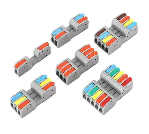 Palanca de bloque de terminales de conexión rápida, cableado de cable compacto Universal, Conector de bloque de terminales colorido