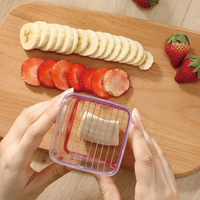 Fruit- en groentesnijder, fruitsnijder, eiersnijder, roestvrijstalen bananen- en aardbeien snijder voor de keuken