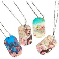 Faible MOQ, Pendentif porte-clés et breloque de collier en alliage d'acier inoxydable, thème Anime japonais, accessoires décoratifs avec impression couleur
