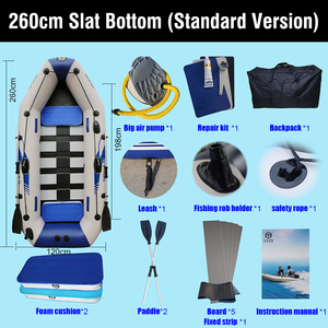 Bateaux pneumatiques <span class=keywords><strong>de</strong></span> pêche Solar Marine <span class=keywords><strong>de</strong></span> 8,5 pieds pour 3 personnes, petits bateaux à pontons portables pliables avec 2 supports pour cannes à pêche - Product Image 6