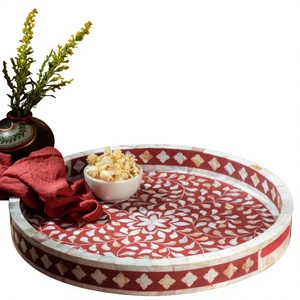 FAIZA CRAFT FC-3186 Modern Handmade Arabic Tray with <b>Mother</b> of Pearl Inlay Shape Horizontal Pattern Fruit Theme Custom Design - Product Image 6