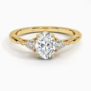 Anillo de Compromiso Elegante en Tono Dorado con Diamantes Brillantes, Joyería Romántica para Propuesta de Matrimonio, Regalo para Ella - Product Image 4