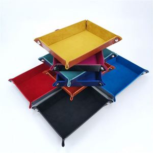 Bandeja de Almacenamiento Plegable de PU Creativa al por Mayor en Stock, Diseño Moderno y Sencillo, Vaso y Caja para Dados para Organización de Escritorio - Product Image 3
