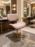 Fauteuil de Salon Inclinable de Luxe de Haute Qualité avec Base Dorée et Pompe Réglable, Tabouret de Beauté en Gros pour Salons de Coiffure