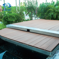 Kunden spezifische automatische Schiebe-Pool-Deck abdeckung Robuste Edelstahl-Holz-Kinder fernbedienung Freundlich für Schwimmbäder SPAs