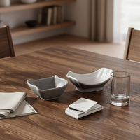 Hôtel Restaurant Blanc Mélamine Asiatique Zen Rond Personnalisé Motif Sushi Sauce Soja Soupe Plat De Mariage Assiettes pour Vente En Gros