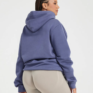 Sudadera con Capucha de Algodón 100% de Alta Calidad con Logotipo Personalizado Serigrafiado para Mujer, Tallas Grandes, Estilo Casual - Product Image 2