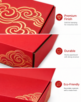 Caja de Envío Roja Personalizada con Logotipo, Embalaje de Cartón Corrugado al por Mayor para Ropa y Cosméticos de Comercio Electrónico