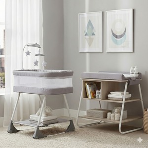 Cuna Mecedora Ajustable de Alta Calidad con Velocidad de Balanceo para Bebés Prematuros - Product Image 1
