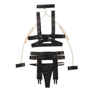 High Quality Transparent Erotic Bondage Lingerie <b>Set</b> New Design Four Piece <b>Suspender</b> Garter Underwear - Product Image 4