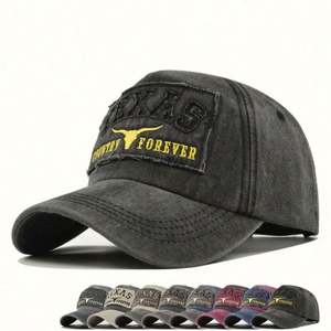 Gorras de Béisbol Deportivas Estilo Texas Americano, Personalizadas de Fábrica, 100% Algodón Canvas, Vintage, Lavadas, con Parche y Bordado 3D - Product Image 1