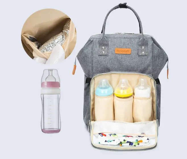 Bolsa de pañales multifuncional para mamá, bolso de cambio de pañales de gran capacidad, elegante, organizador de pañales para bebé, venta al por mayor
