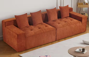 Sofá de tela moderno y sencillo para apartamento pequeño, con diseño de bloque de tofu y compresión al vacío, para sala de estar. - Product Image 2