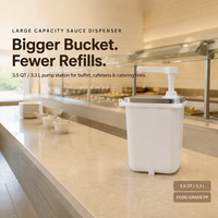 Distributeur de sauce grande capacité, seau à sauce en PP de 3,5 litres avec pompe pour buffet, cafétéria et restauration