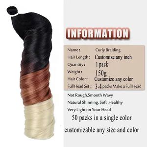 Extensiones de Cabello Sintético Ondulado Suelto de 12-30 Pulgadas, 150g, Estilo Rizo Francés Sedoso para Trenzas Jumbo - Product Image 2
