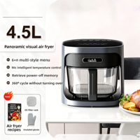 Friteuse à vapeur multifonctionnelle 6L, four vapeur avec cuve en verre, friteuse électrique à cycle thermique 360 degrés, cuisson sans retourner