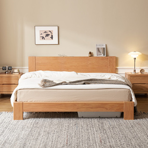 Ensemble de chambre à coucher minimaliste en bois de chêne massif A3011 <span class=keywords><strong>Gorange</strong></span>/ODM, toutes tailles, cadre de lit - Product Image 1